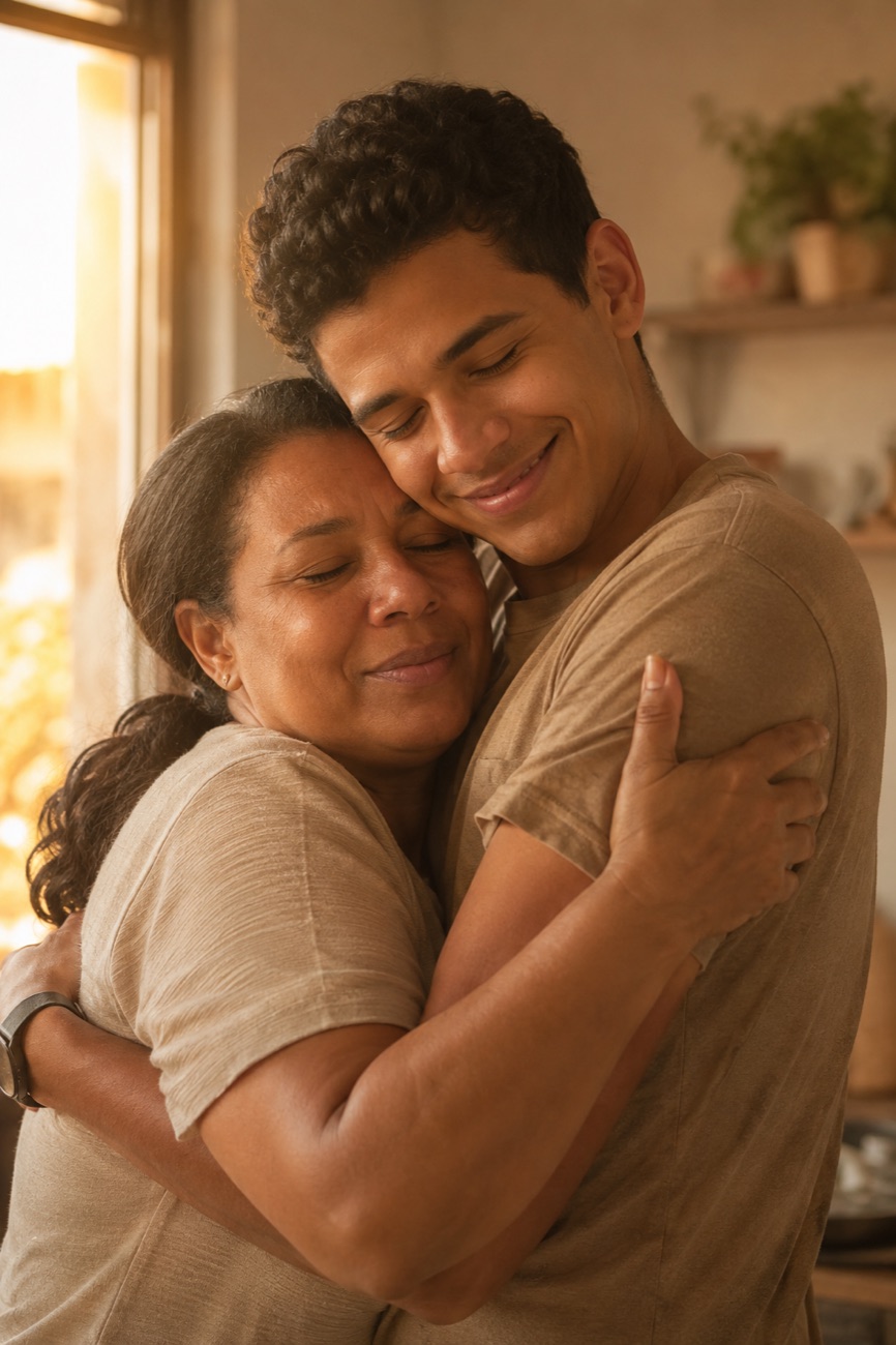 Reencontro emocionado de uma família brasileira